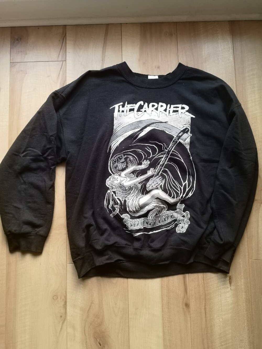 Vintage The Carrier "Death Over Life" Hardcore Band Sweatshirt - Black - Size XL